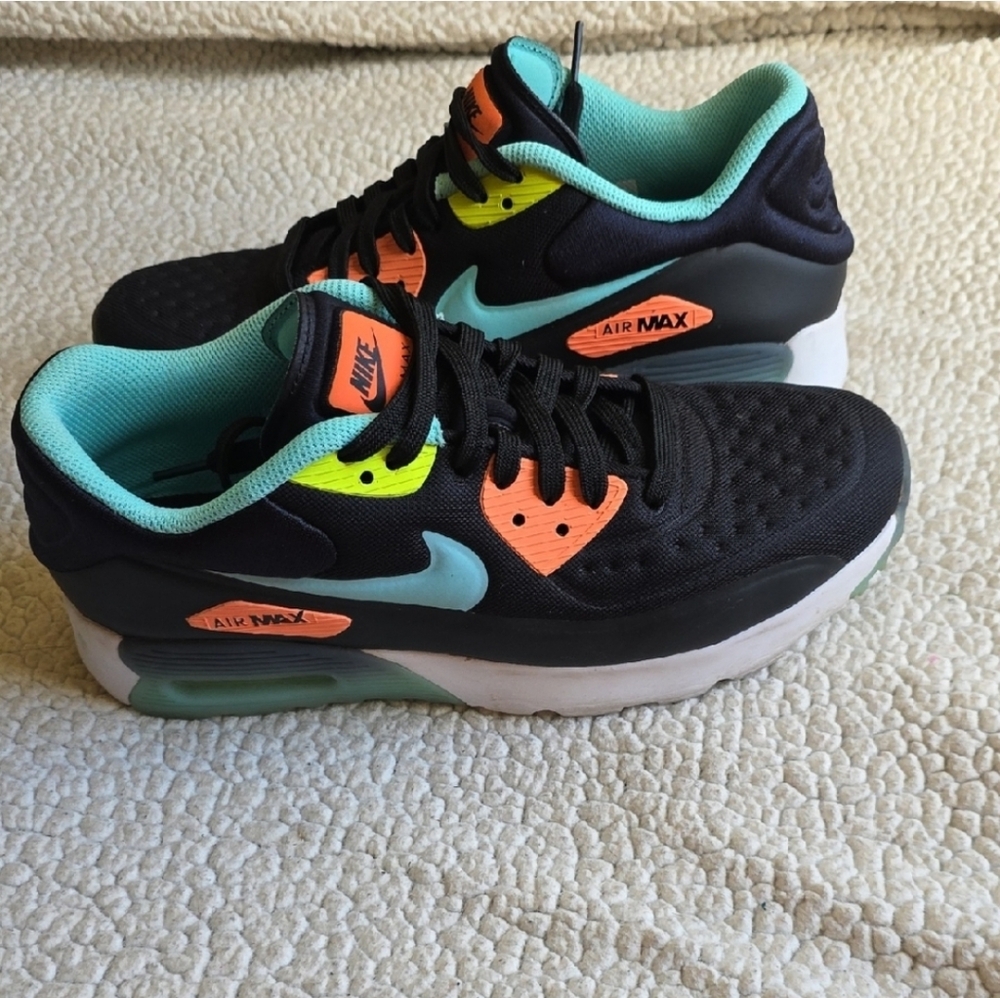 Nike Kids Air Max Black and Orange Shoes